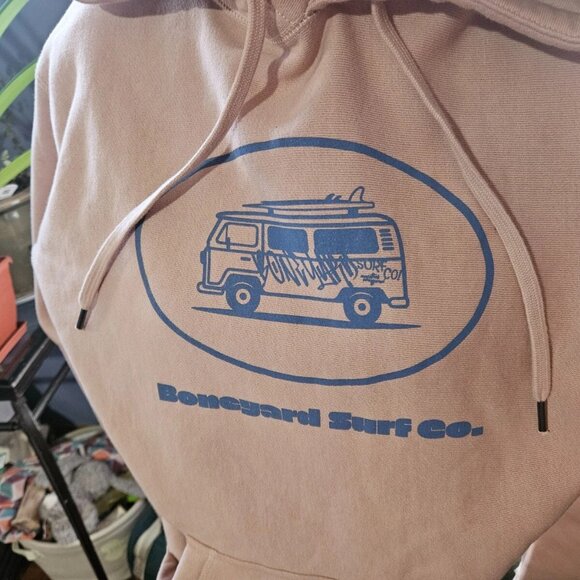 BONEYARD SURF CO MARTHA'S VINEYARD MA HOODED PULLOVER SWEATSHIRT WOMENS LARGE - Picture 2 of 8